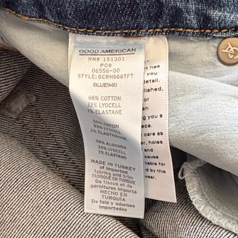 Good American Dark Blue High-Rise Straight Jeans - Picture 5 of 6